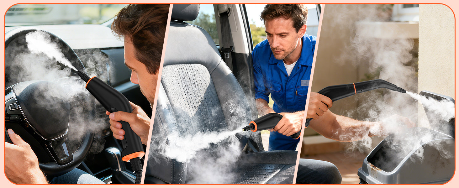 WSRYYCC Steam Cleaner, Portable Steamer for Cleaning with 16pcs Accessories, 6-Level Adjustable, 15s Heat-Up, Handheld Steam Cleaner for Home, Tile, Grease, Dirt, Grout, Car Detailing