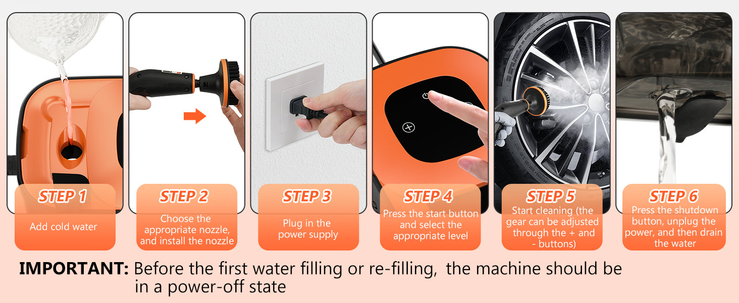 WSRYYCC Steam Cleaner, Portable Steamer for Cleaning with 16pcs Accessories, 6-Level Adjustable, 15s Heat-Up, Handheld Steam Cleaner for Home, Tile, Grease, Dirt, Grout, Car Detailing