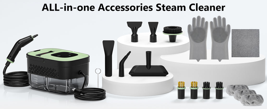 WSRYYCC Steam Cleaner, Portable Steamer for Cleaning with 16pcs Accessories, 6-Level Adjustable and 15s Heat-Up, Handheld Steam Cleaner for Home, Tile, Dirt, Grout, Grease, Car Detailing