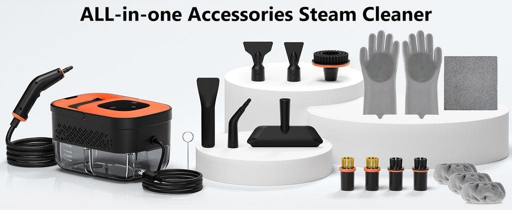 WSRYYCC Steam Cleaner, Portable Steamer for Cleaning with 16pcs Accessories, 6-Level Adjustable, 15s Heat-Up, Handheld Steam Cleaner for Home, Tile, Grease, Dirt, Grout, Car Detailing