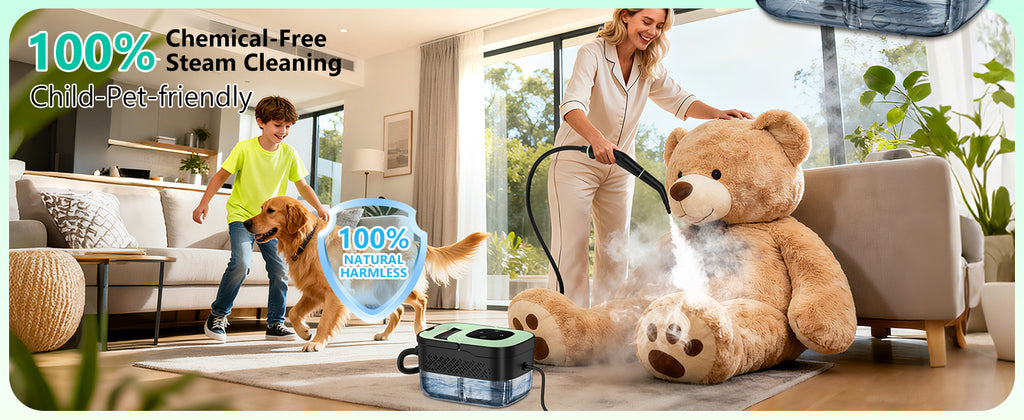 WSRYYCC Steam Cleaner, Portable Steamer for Cleaning with 16pcs Accessories, 6-Level Adjustable and 15s Heat-Up, Handheld Steam Cleaner for Home, Tile, Dirt, Grout, Grease, Car Detailing