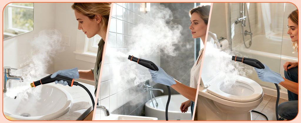 WSRYYCC Steam Cleaner, Portable Steamer for Cleaning with 16pcs Accessories, 6-Level Adjustable, 15s Heat-Up, Handheld Steam Cleaner for Home, Tile, Grease, Dirt, Grout, Car Detailing